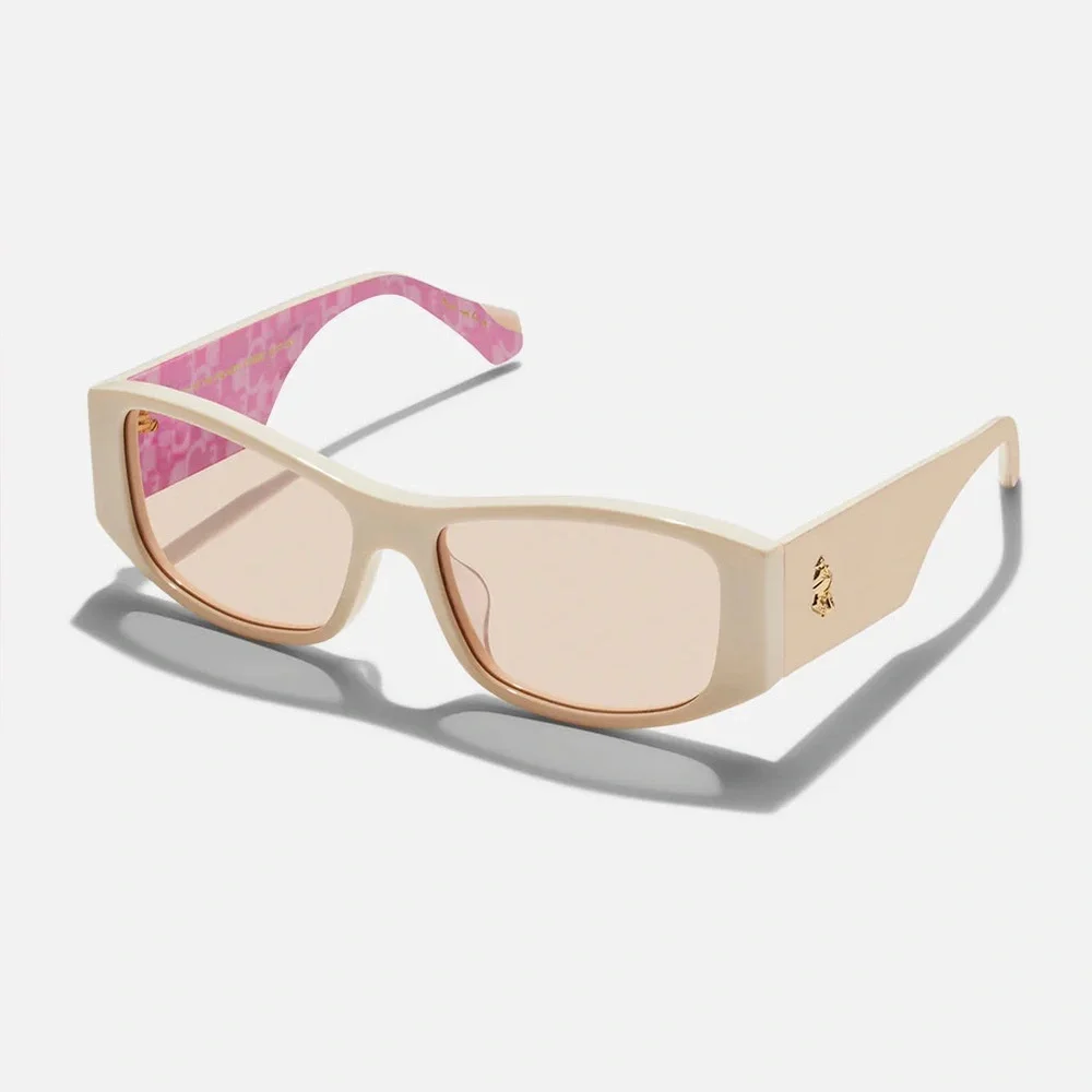 CAMILLA Pinot at the Palazzo butter ivory rectangular statement boho sunglasses